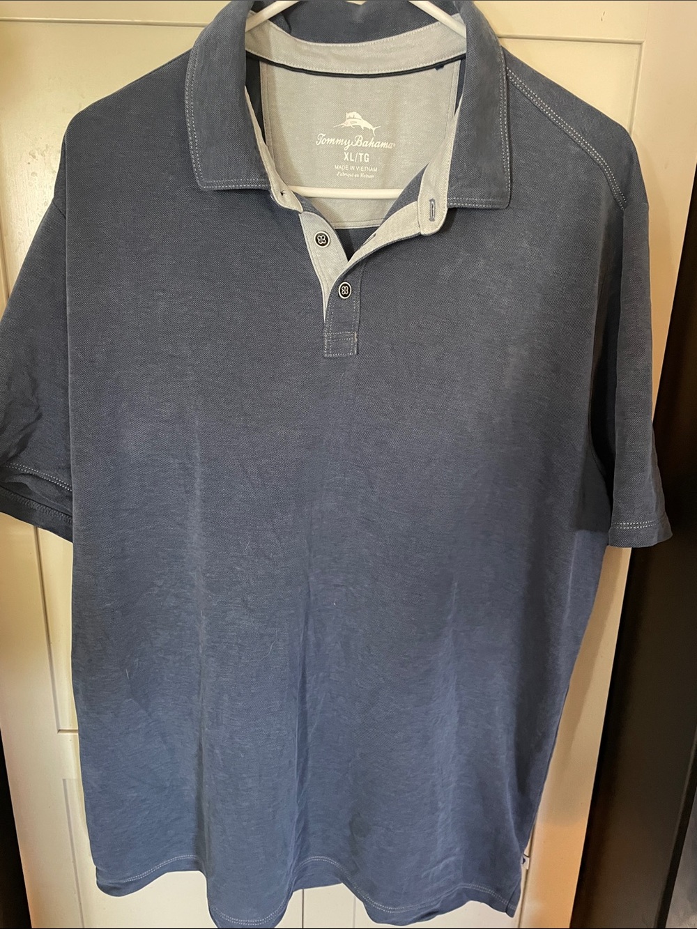 Tommy Bahama Slate Blue Polo with Contrast Placket